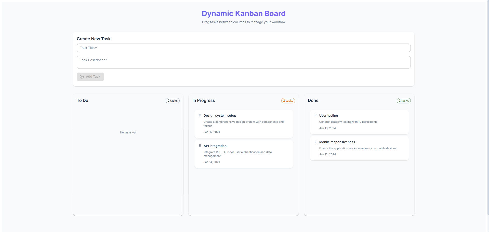 JoyzAI - Kanban Board